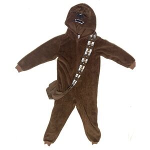 Chewbacca One Piece Hooded Fleece Furry Pajamas Costume 12-14 Large Star Wars